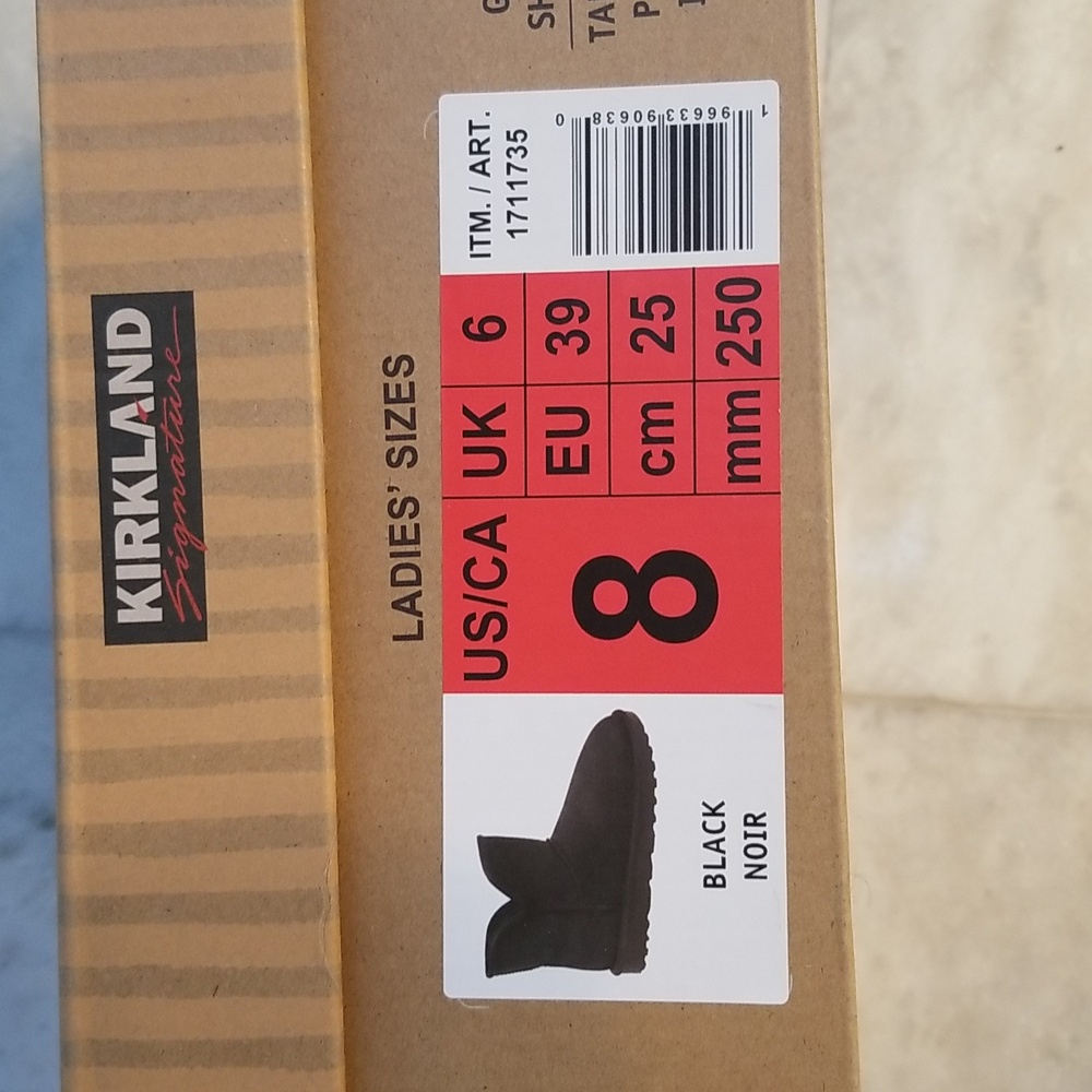 Kirkland Black Suede Shearling Ankle Boots Size 8 New In Box - Picture 6 of 6